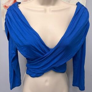 Blue Wrap Top